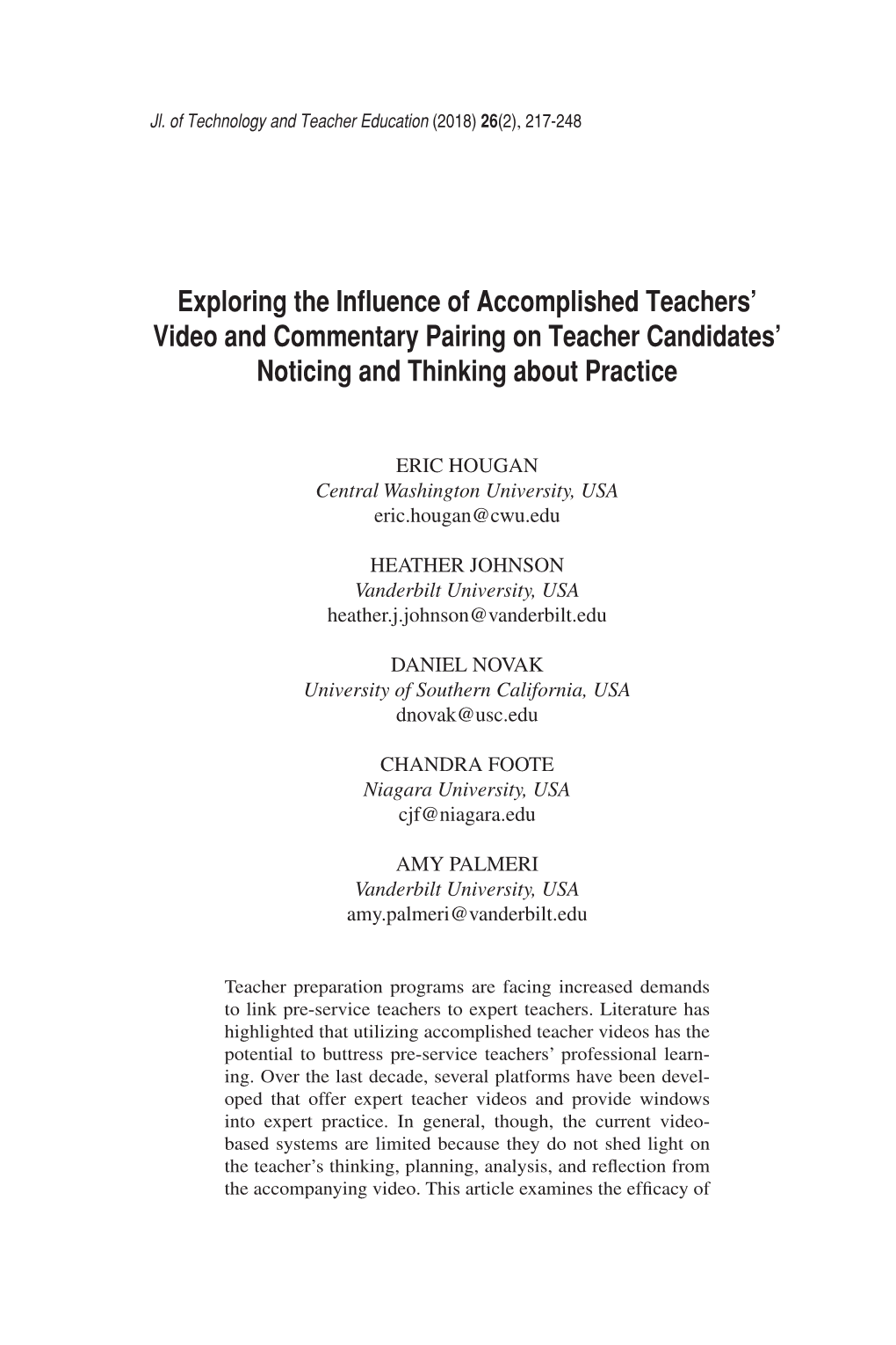 Exploring the Influence of Accomplished Teachers' Video and Commentary Pairing on Teacher Candidates' Noticing and Thinking
