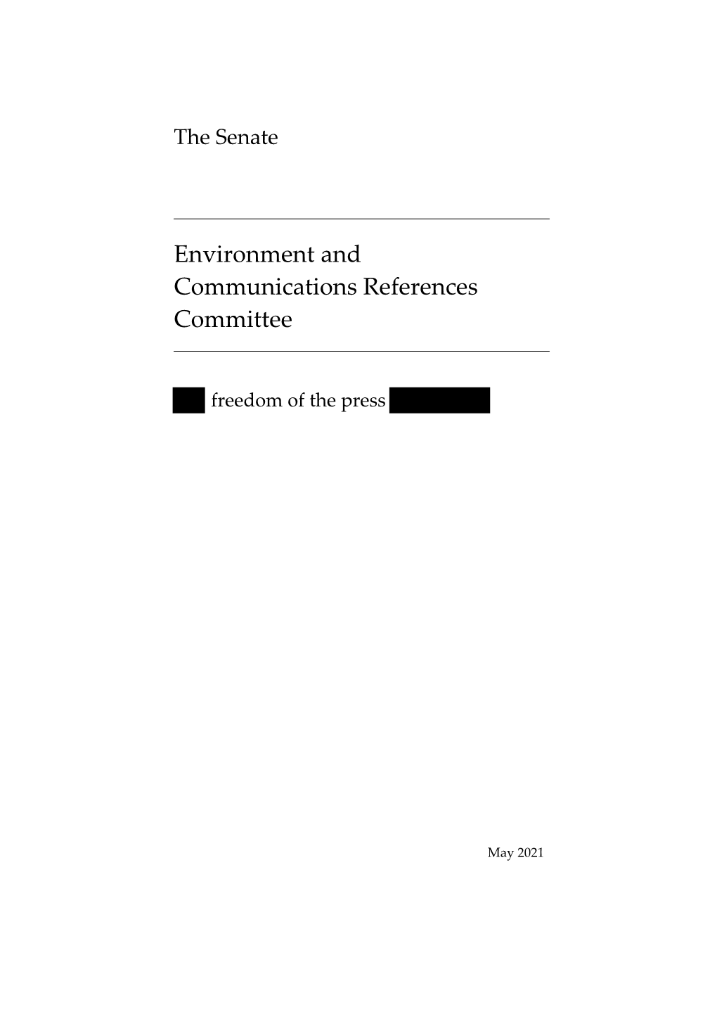 Environment and Communications References Committee