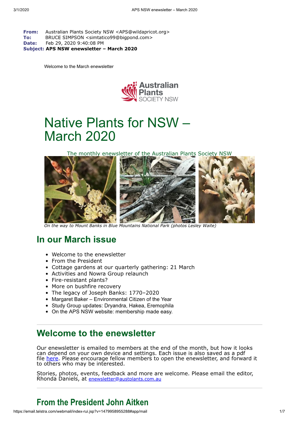 Native Plants for NSW – March 2020
