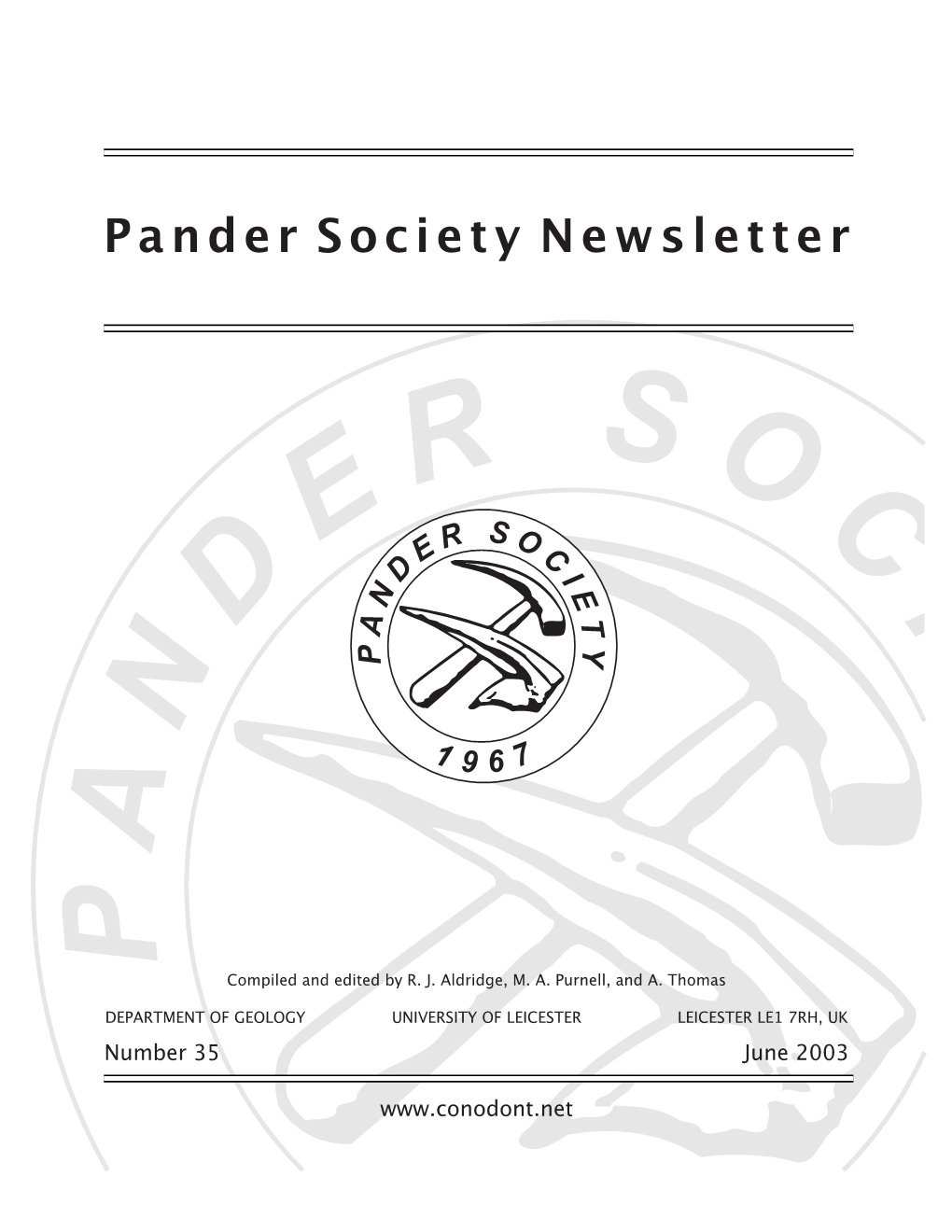 Pander Society Newsletter