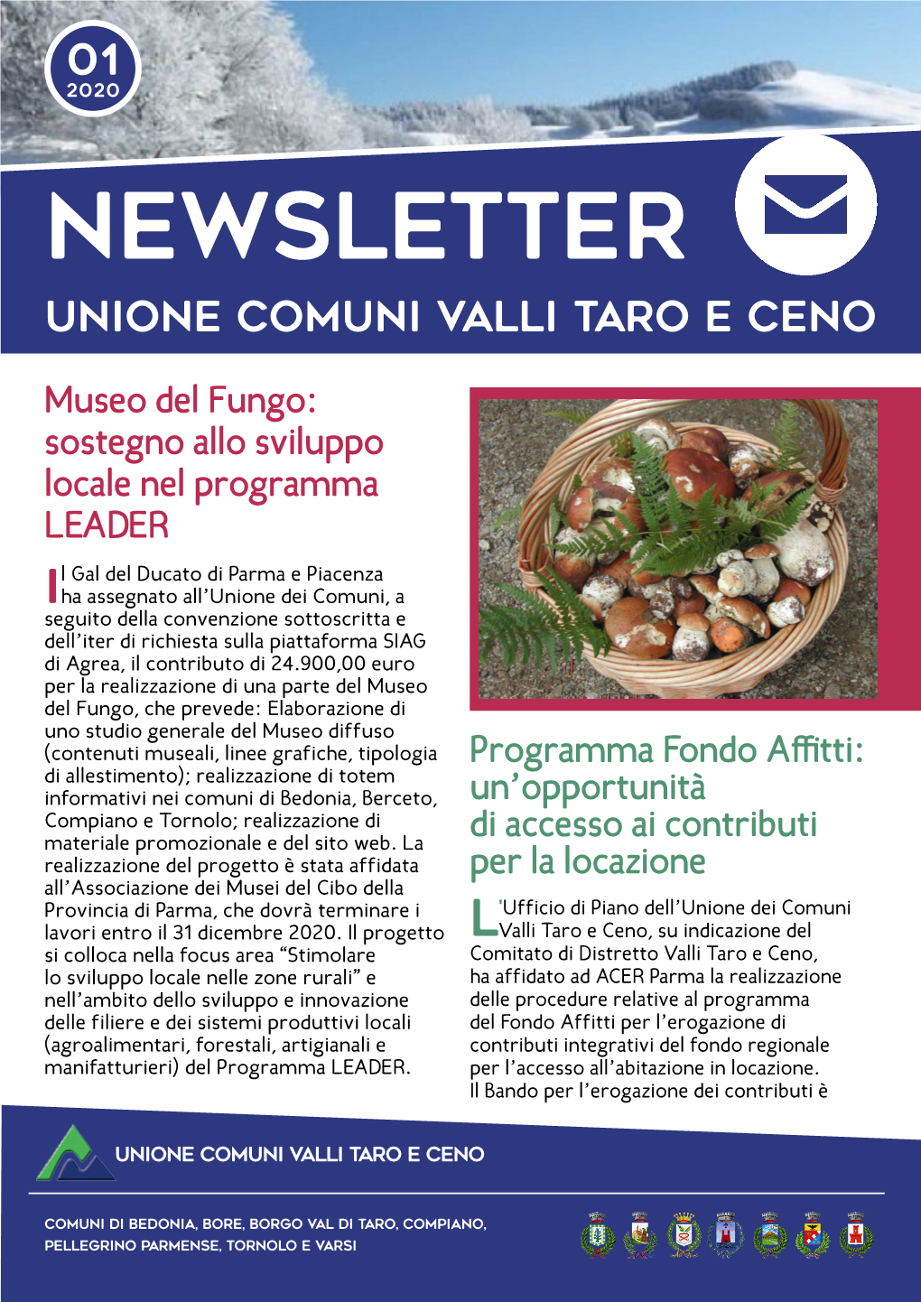 Newsletter Unione Comuni Valli Taro E Ceno