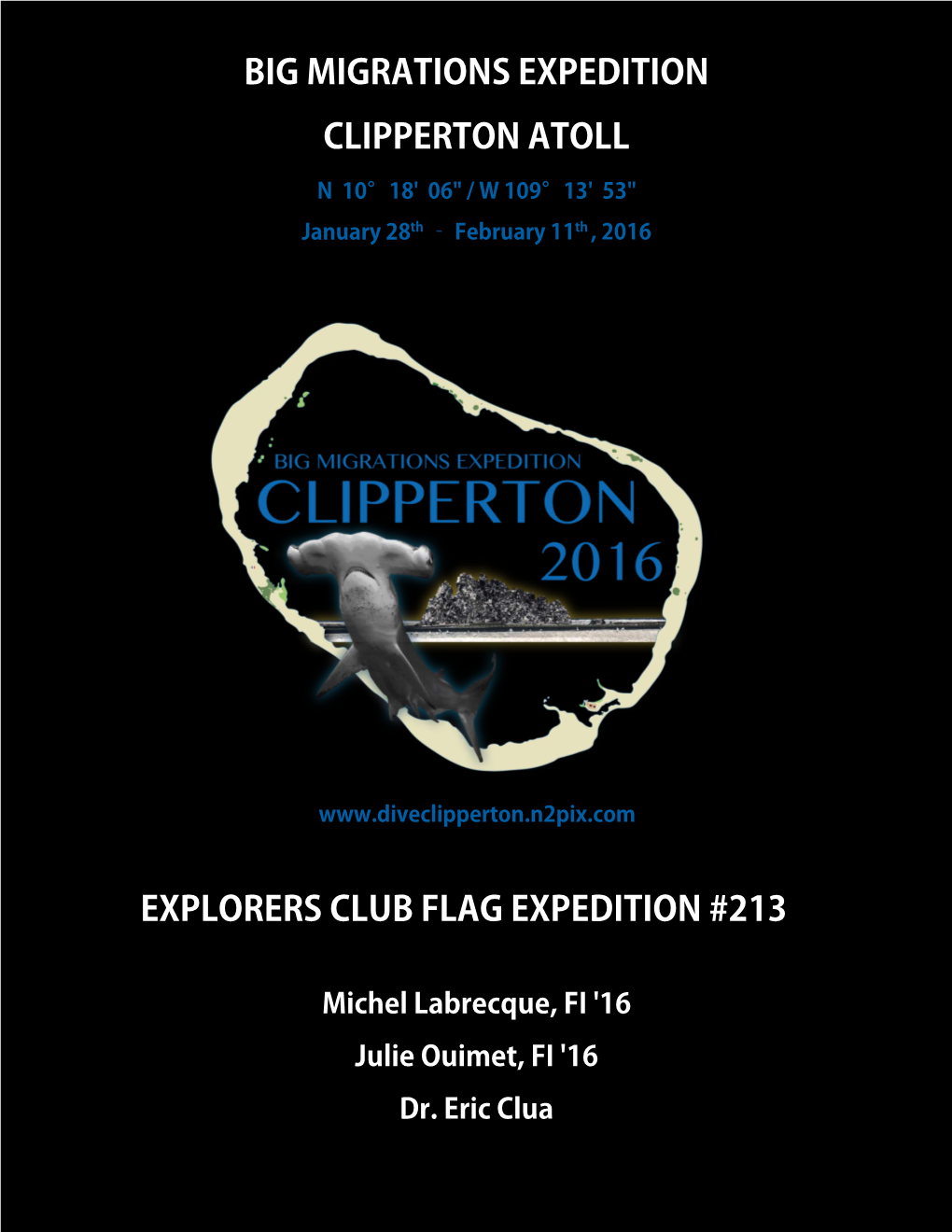 Big Migrations Expedition Clipperton Atoll Explorers Club Flag Expedition #213