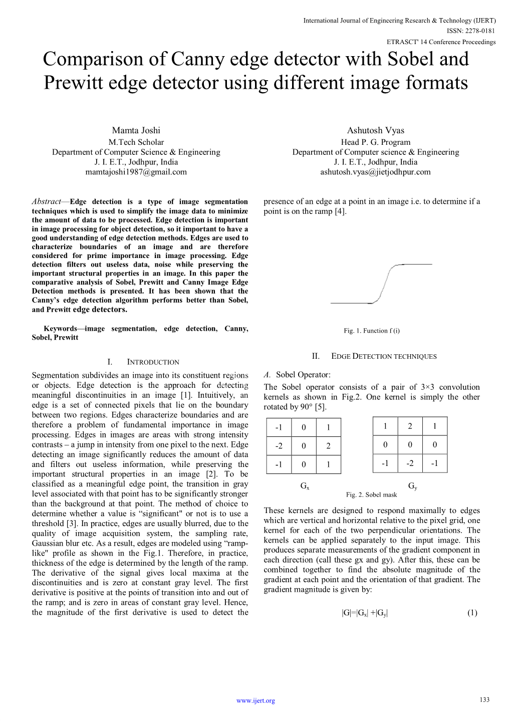 Comparison of Canny Edge Detector with Sobel and Prewitt Edge Detector Using Different Image Formats