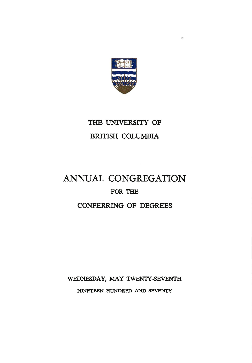 Annual Congregation