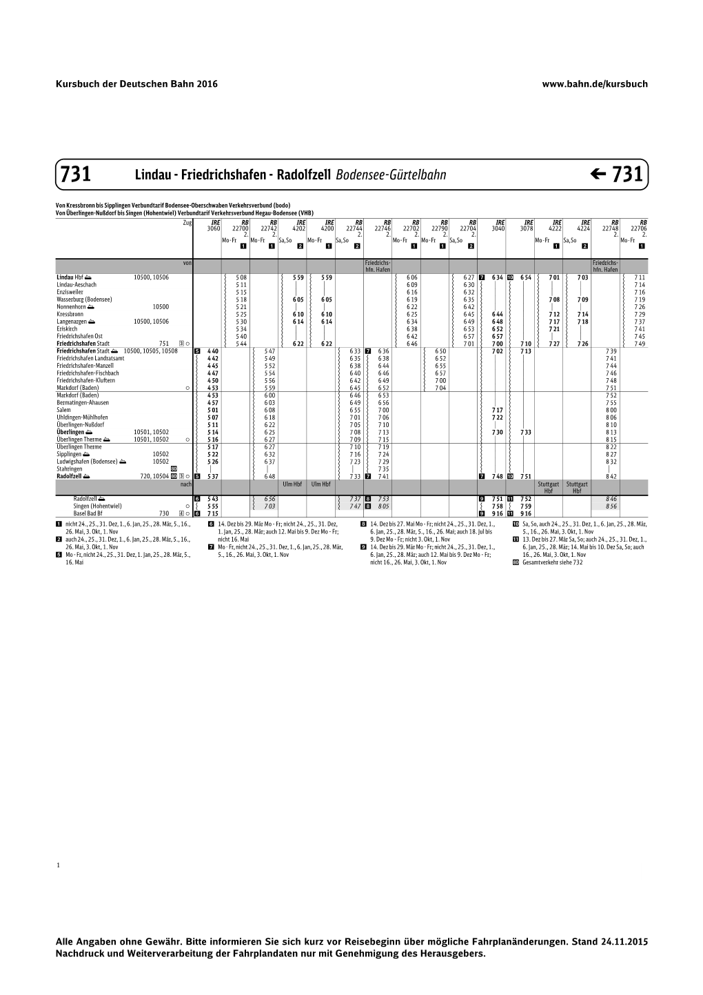 Friedrichshafen - Radolfzell Bodensee-Gürtelbahn � 731