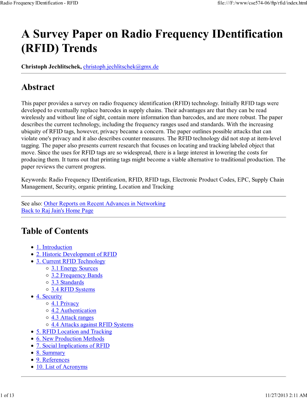 Radio Frequency Identification - RFID File:///F:/Www/Cse574-06/Ftp/Rfid/Index.Html