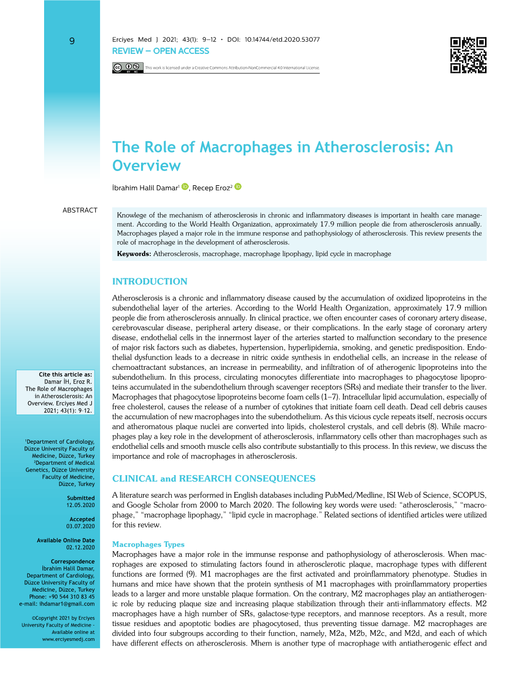The Role of Macrophages in Atherosclerosis: an Overview