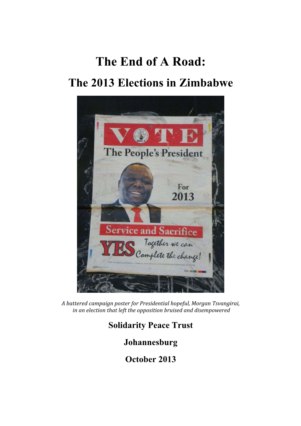 The End of a Road: the 2013 Elections in Zimbabwe