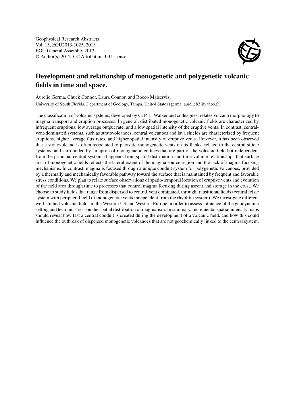 Development and Relationship of Monogenetic and Polygenetic Volcanic ﬁelds in Time and Space