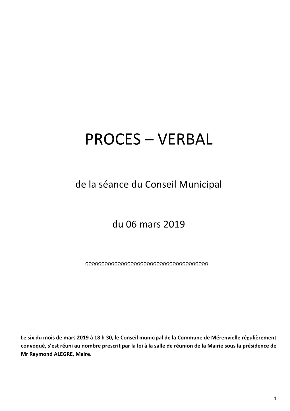 Proces – Verbal