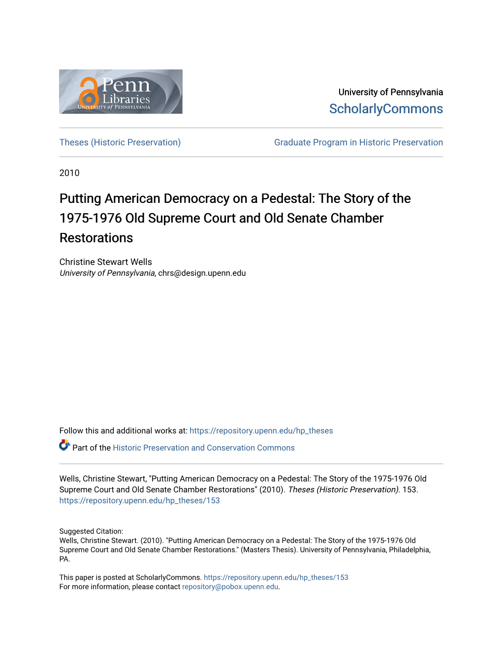 Putting American Democracy on a Pedestal: the Story of the 1975-1976 Old Supreme Court and Old Senate Chamber Restorations