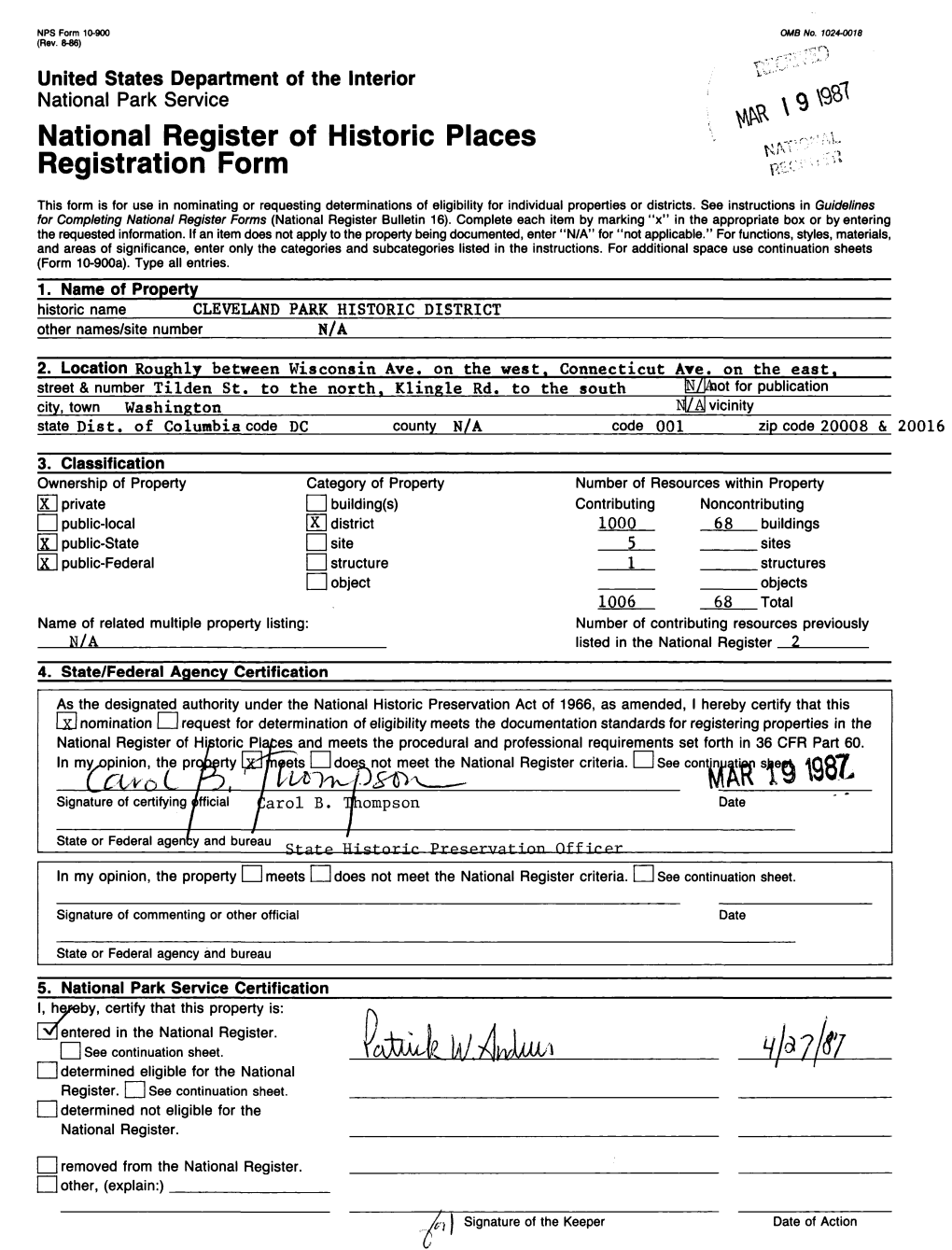 National Register of Historic Places Registration Form