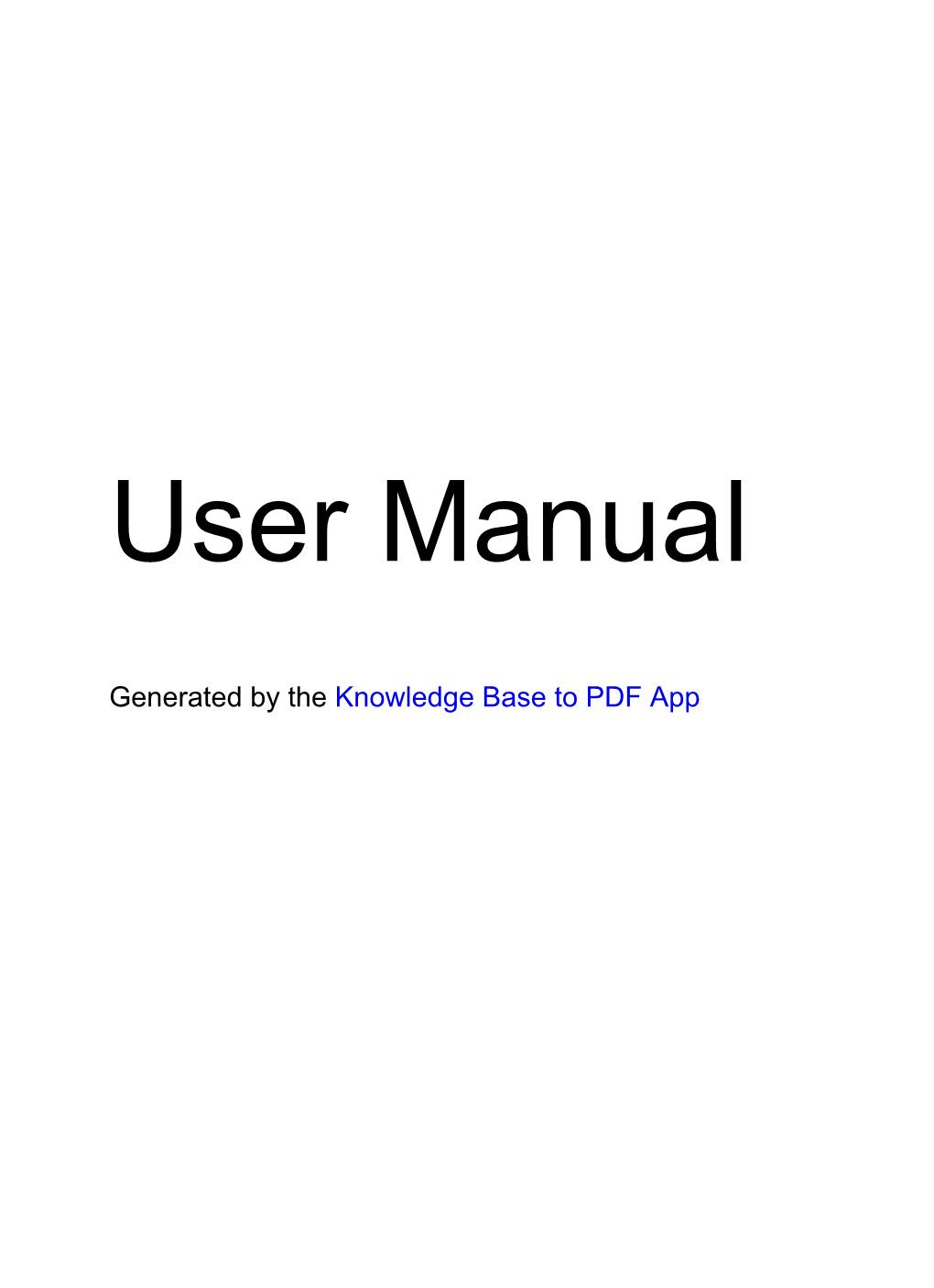 Generated by the Knowledge Base to PDF App Index