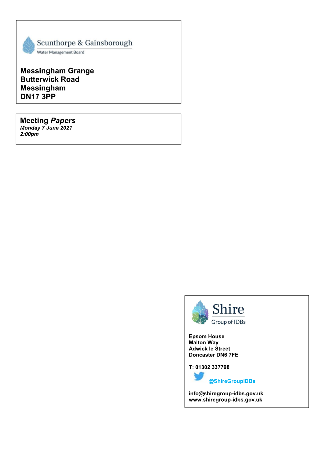 Scunthorpe & Gainsborough WMB Meeting Papers 7-Jun-2021