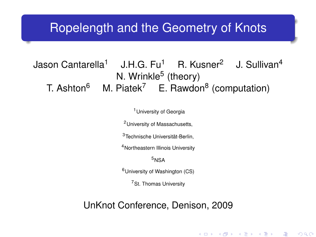 Ropelength and the Geometry of Knots