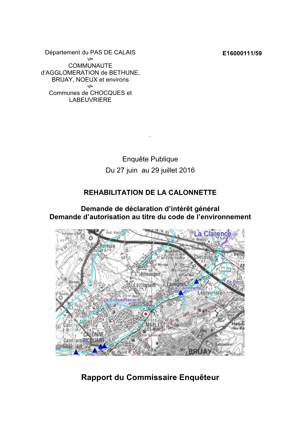 Rapport Calonnette