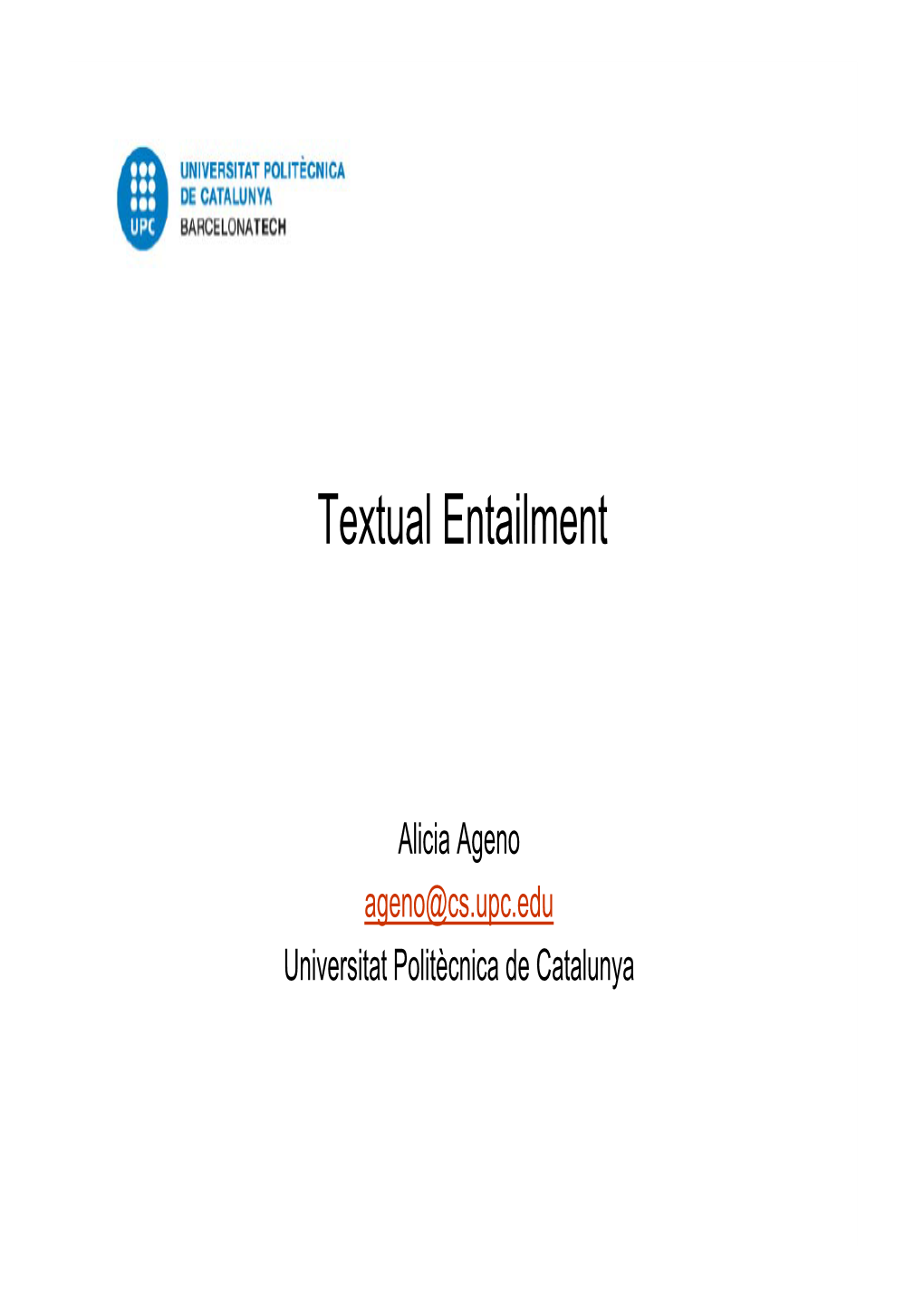 Textual Entailment