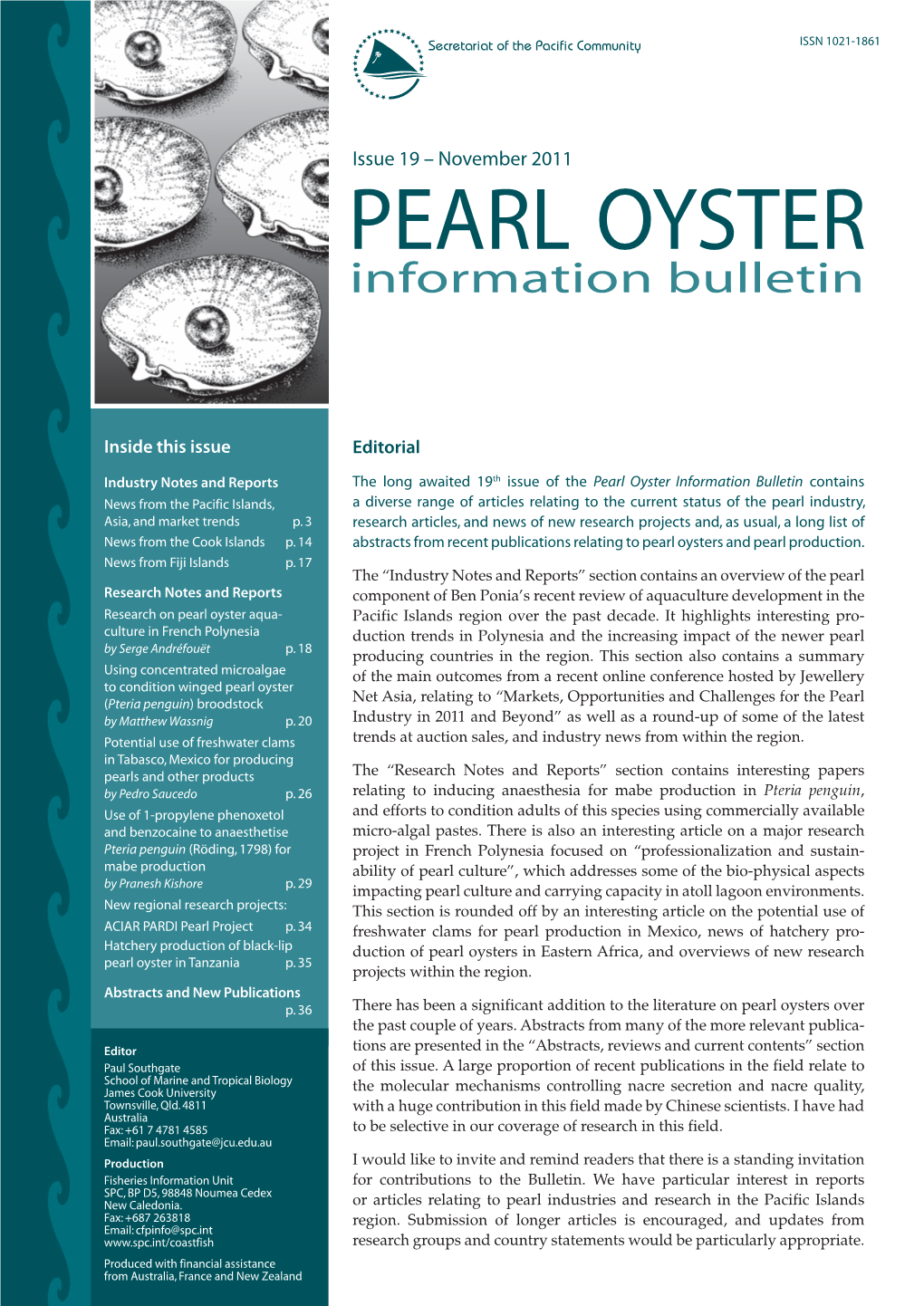 SPC Pearl Oyster Information Bulletin