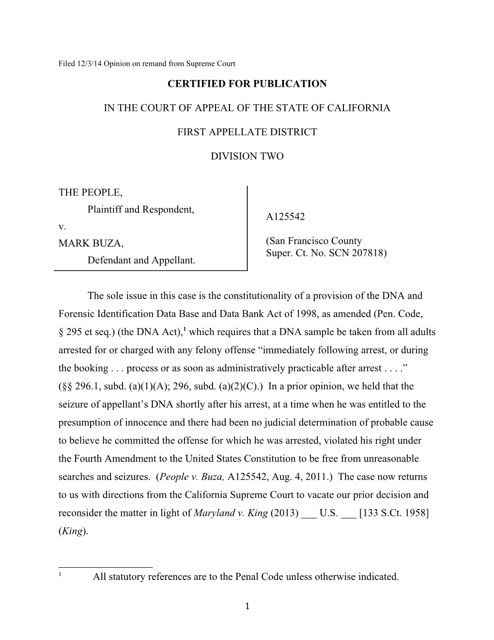 Filed 12/3/14 Opinion on Remand from Supreme Court