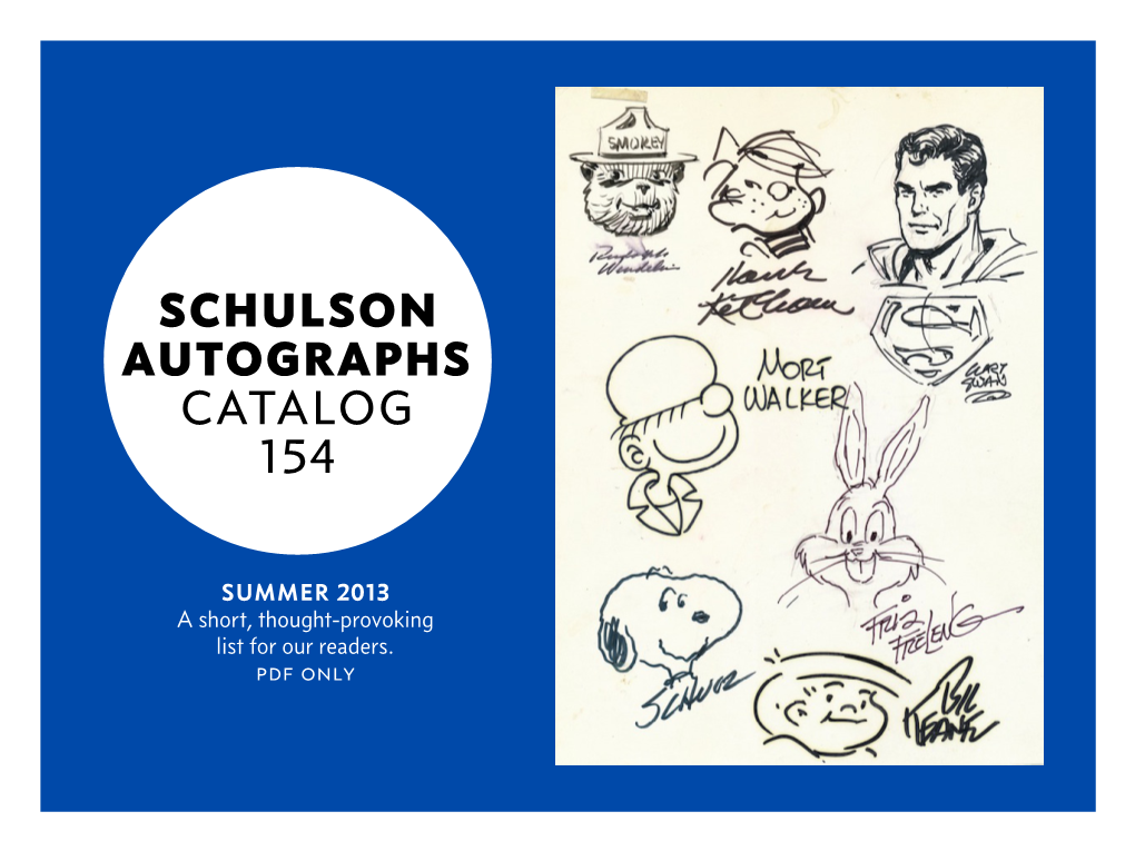 Schulson Autographs Catalog 154