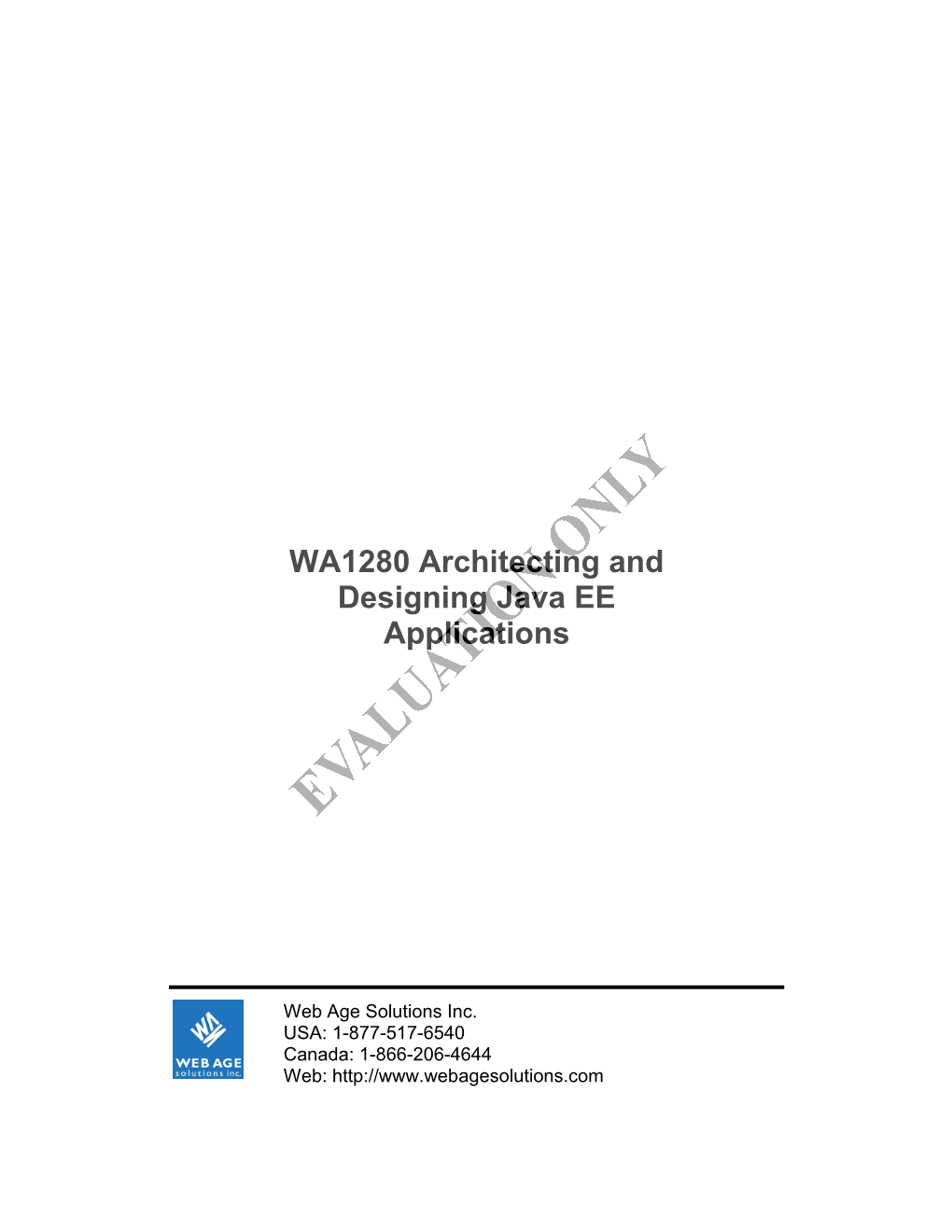 WA1280 Architecting and Designing Java EE Applications