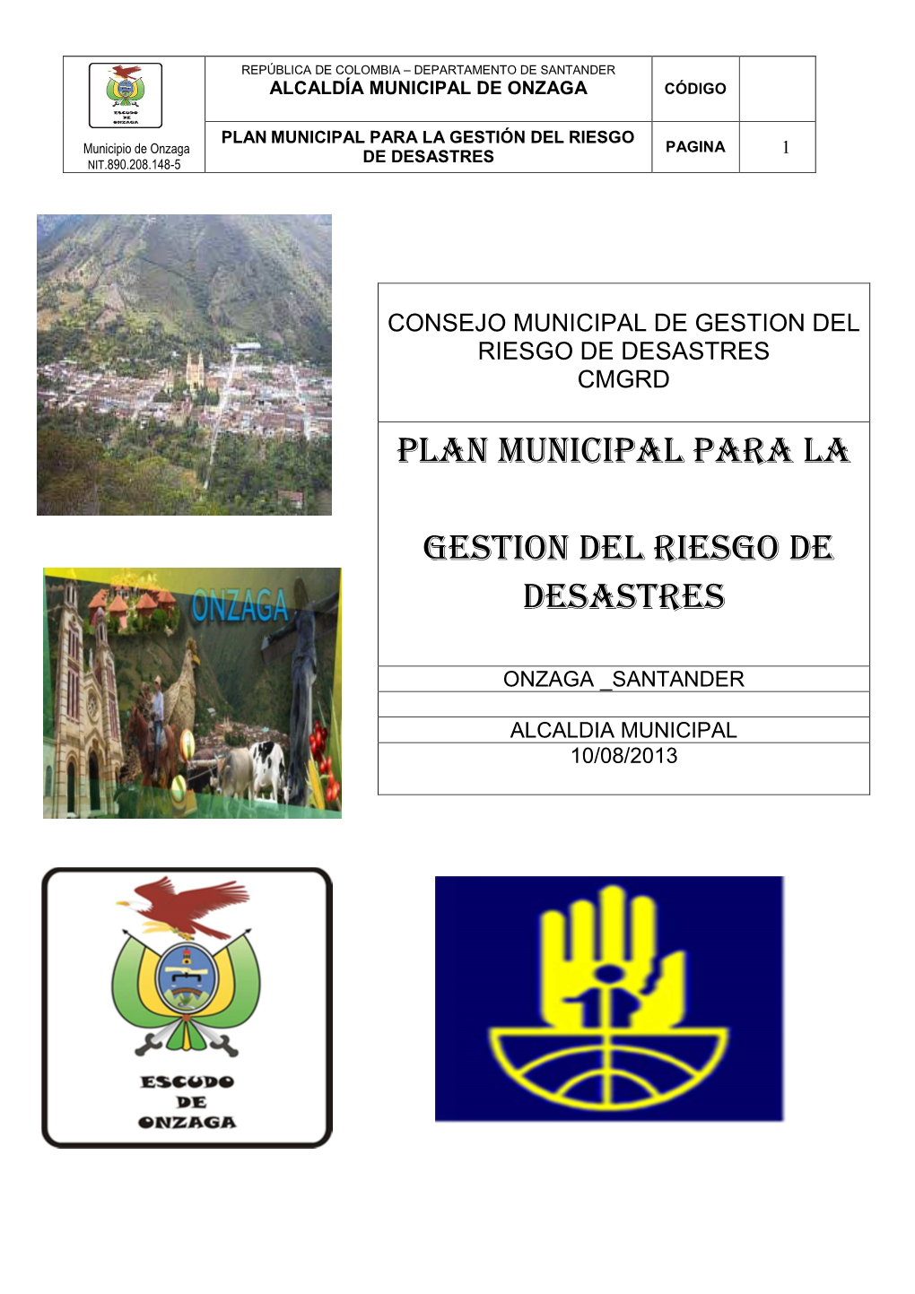 Plan Municipal De La Gestion Del Riesgo Onzaga 3