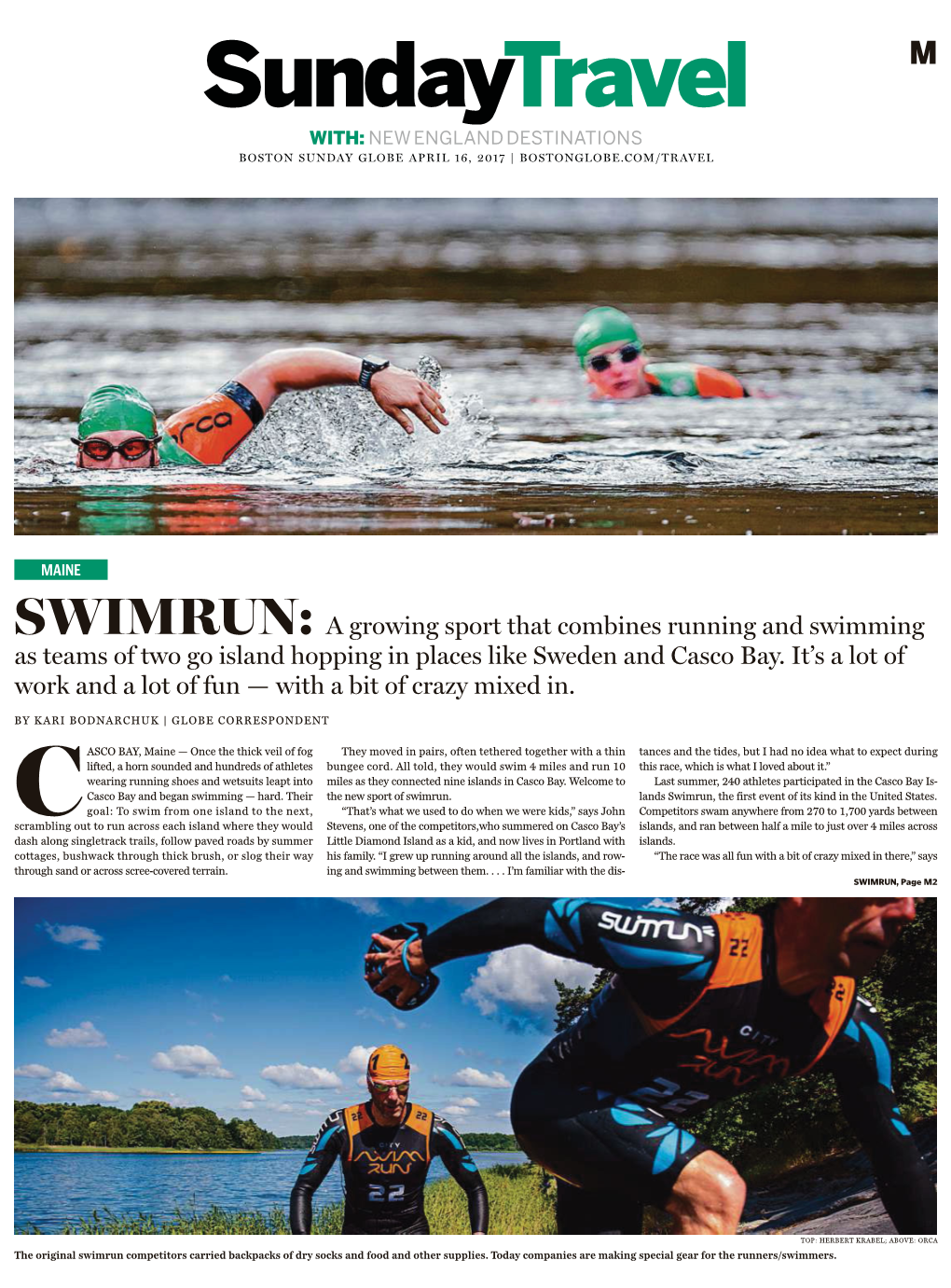 SWIMRUN: a Growing Sport That Combines Running and Swimming As Teams of Two Go Island Hopping in Places Like Sweden and Casco Bay