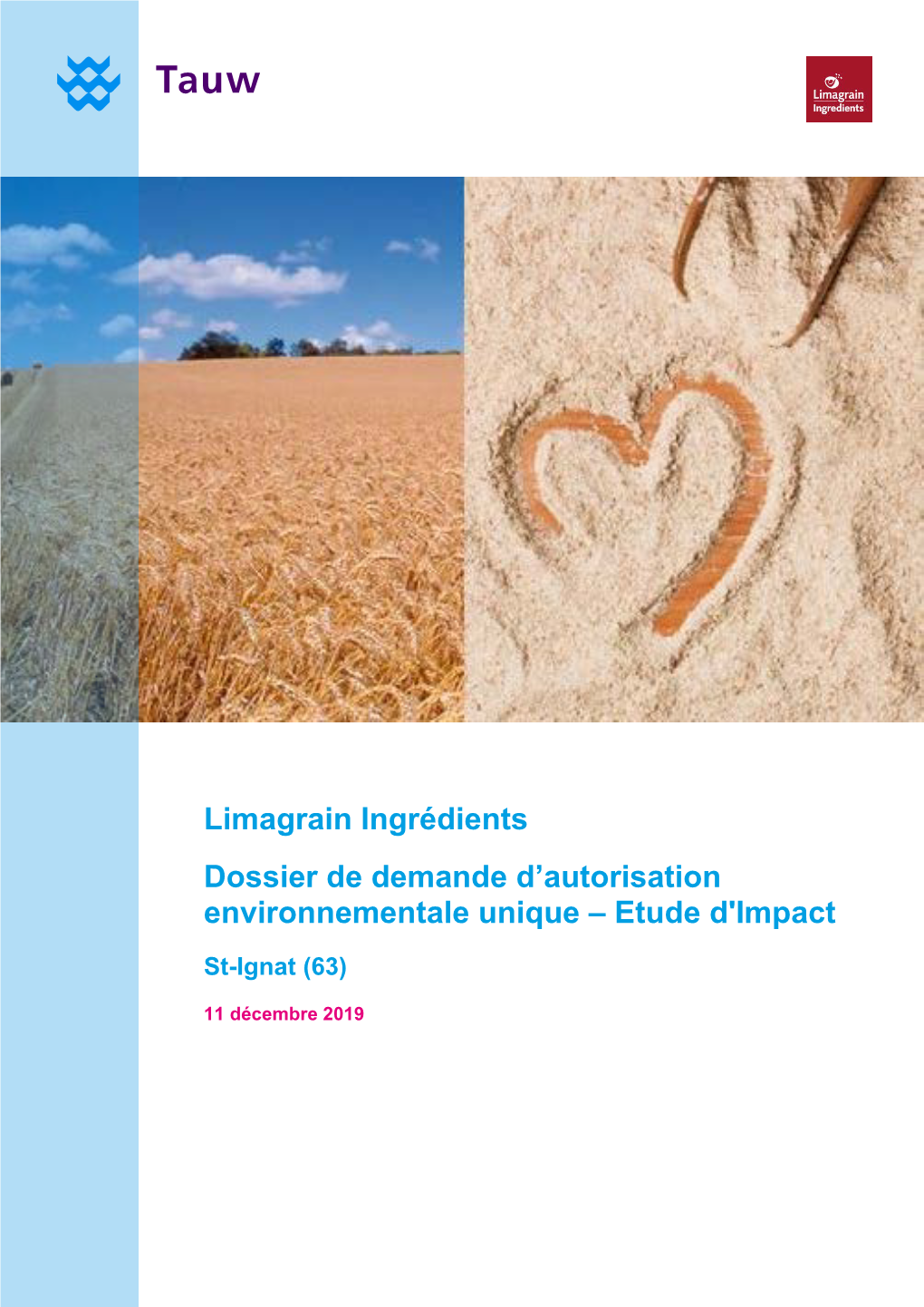 Limagrain Ingrédients Dossier De Demande D’Autorisation Environnementale Unique – Etude D'impact St-Ignat (63)
