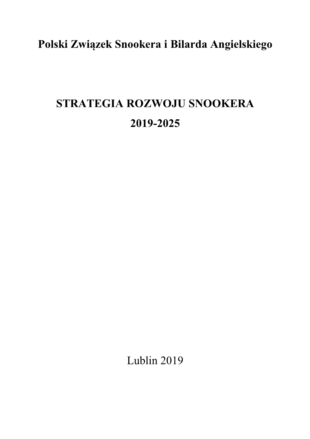 Strategia Rozwoju Snookera 2019-2025