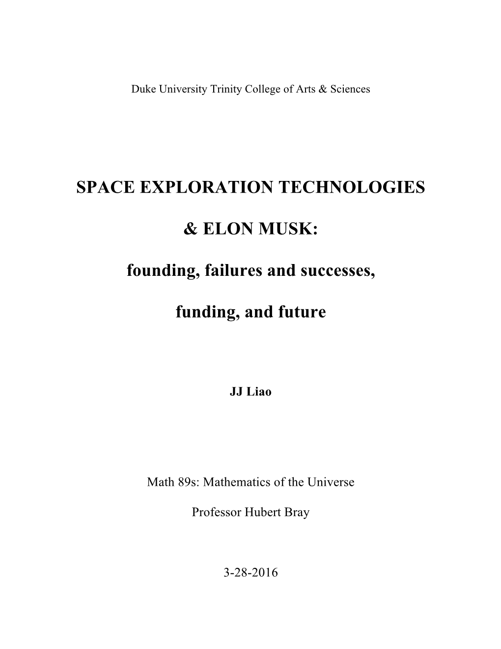 Space Exploration Technologies & Elon Musk