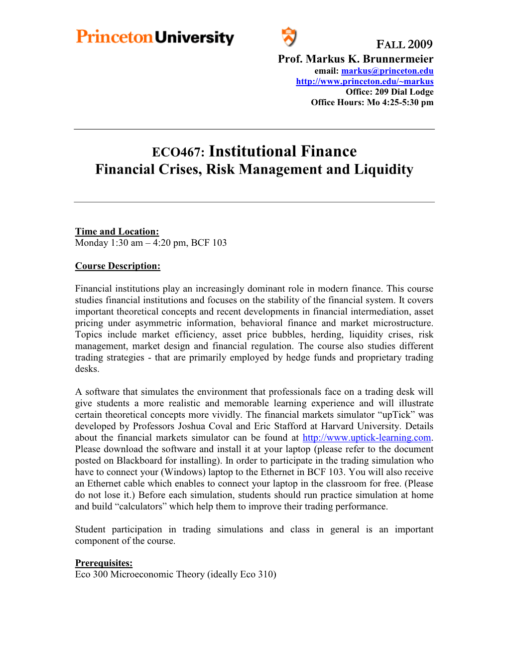 Financial Economics Under Symmetric Information