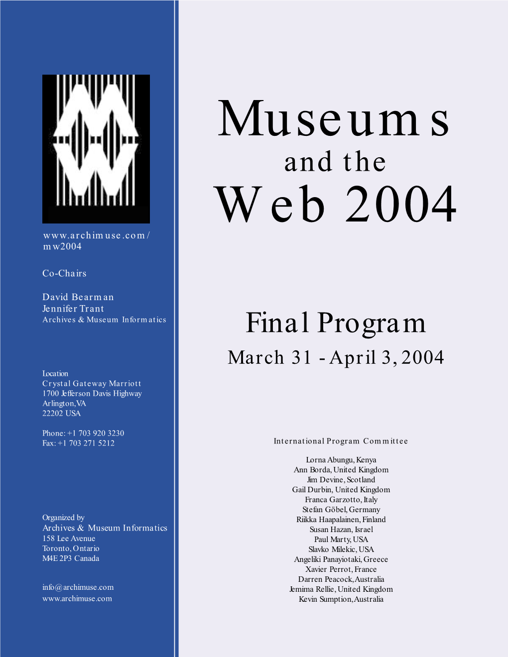 Museums and the Web Final Program