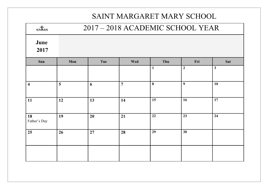 2017-18 Monthly School Calendar - Calendarlabs.Com s1