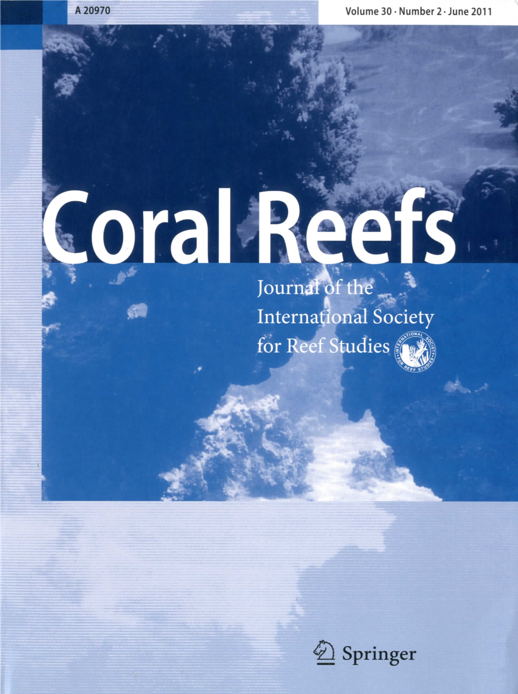 ¿J Springer Journal of the Volume 30 International Society Number 2 for Reef Studies June 2011