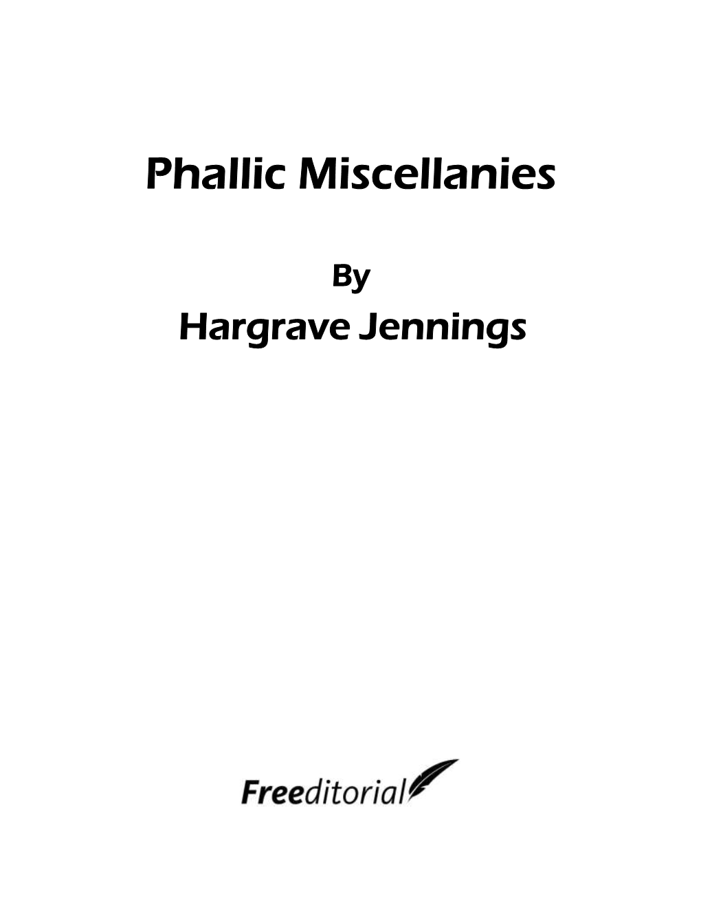 Phallic Miscellanies