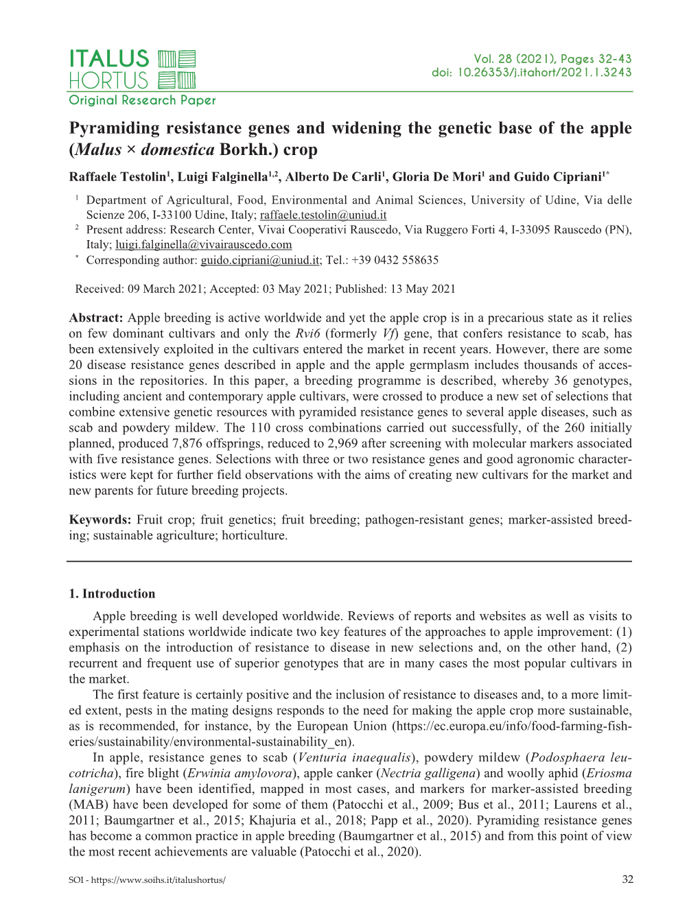 Pyramiding Resistance Genes and Widening the Genetic Base of The