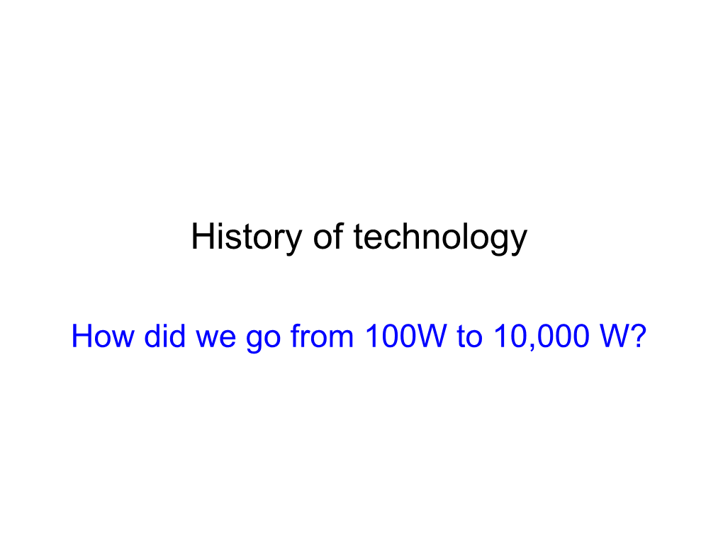 History of Technology