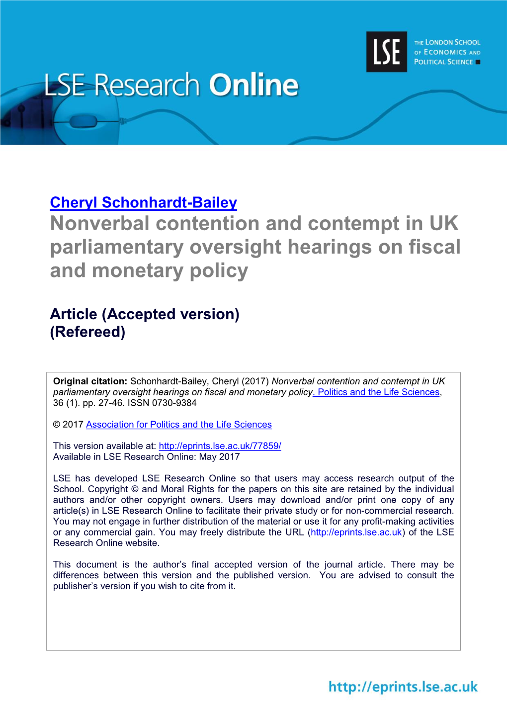 Nonverbal Contention and Contempt in UK Parliamentary Oversight Hearings on Fiscal and Monetary Policy