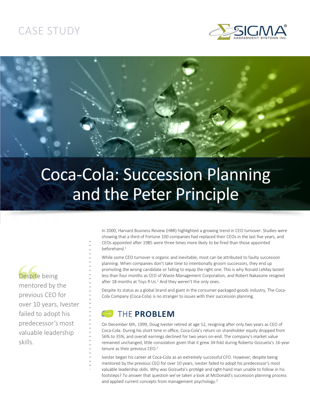 Coca-Cola: Succession Planning and the Peter Principle