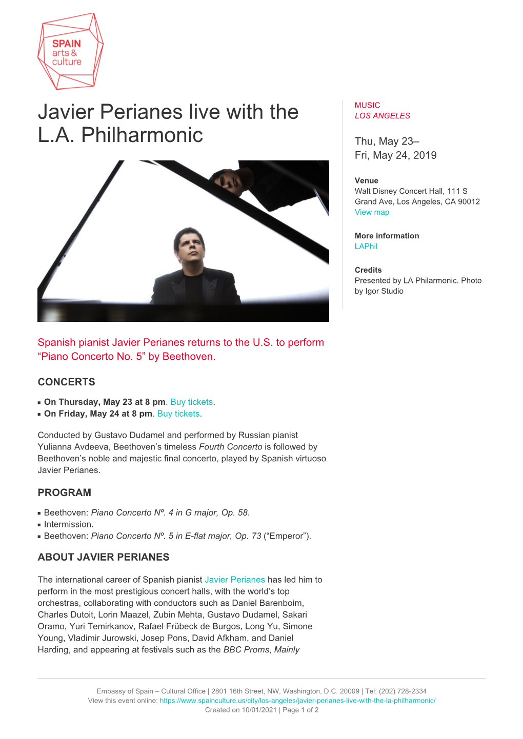 Javier Perianes Live with the LA Philharmonic