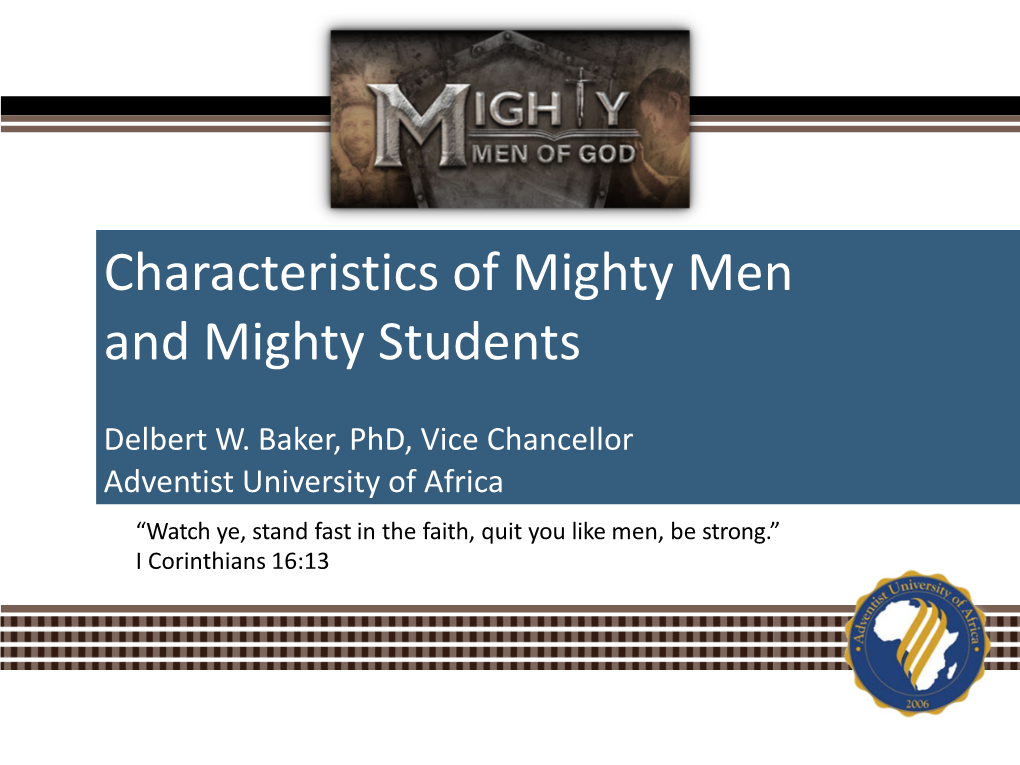 Mighty Men of God by Delbert Baker