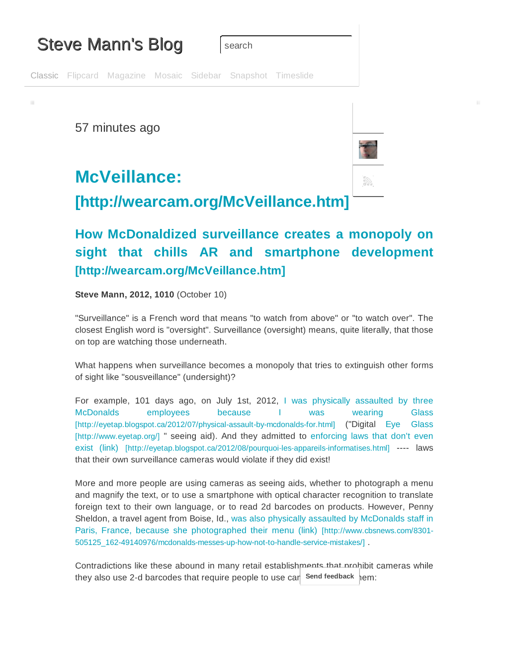 Mcveillance: Steve Mann's Blog