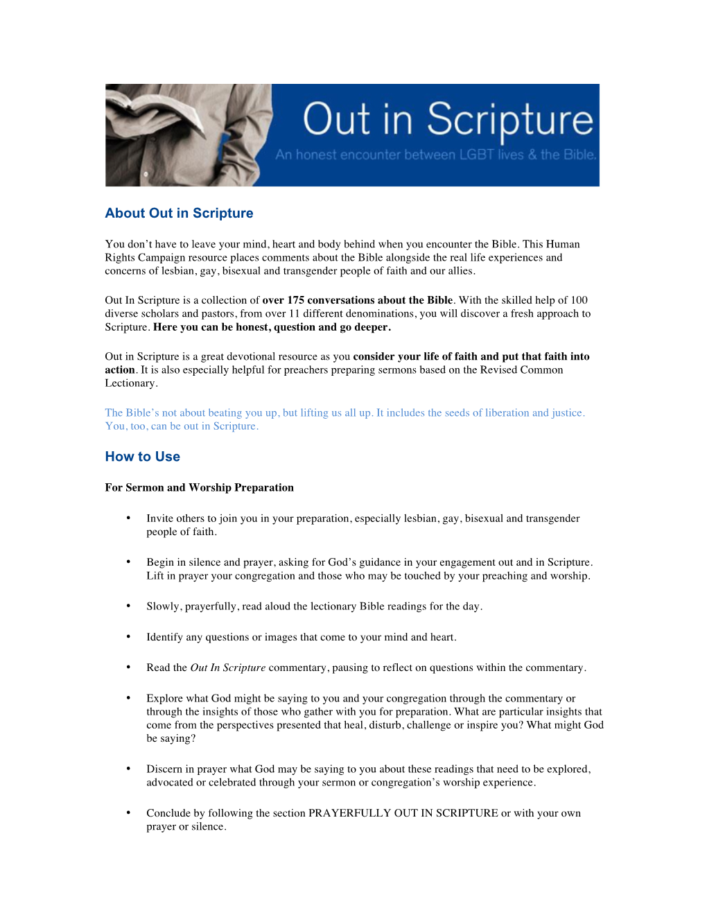 About out in Scripture How To