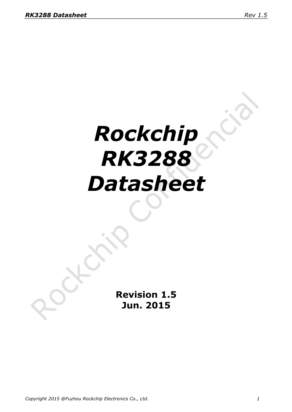 Rockchip RK3288 Datasheet