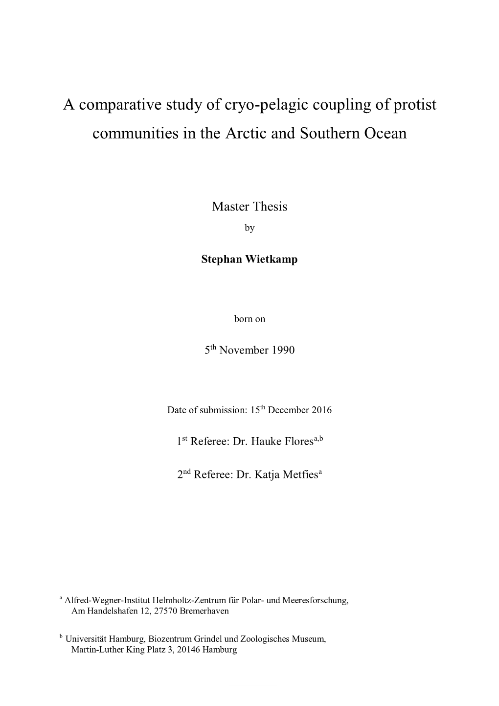 A Comparative Study of Cryo-Pelagic Coupling of Protist Communities In