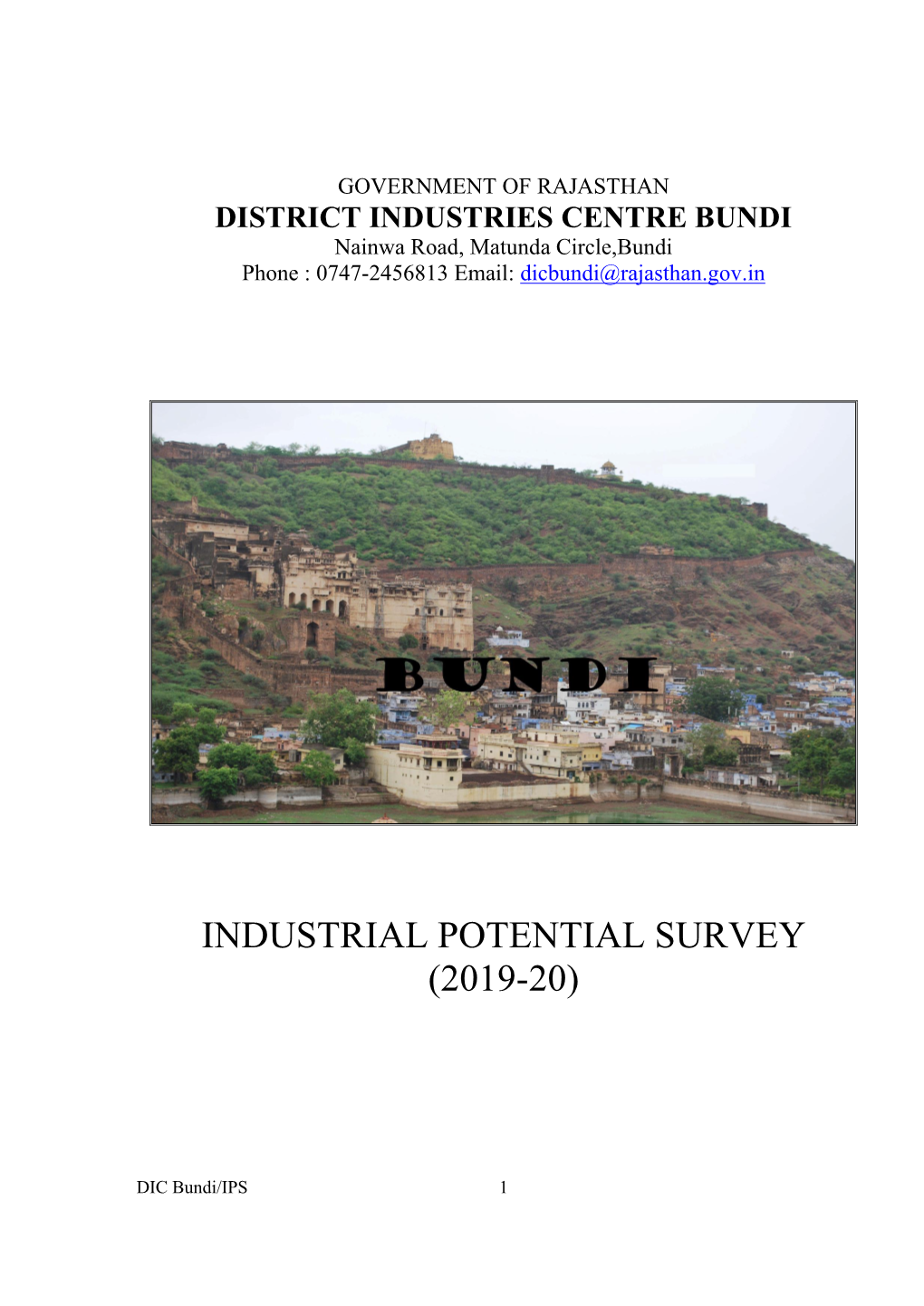 Industrial Potential Survey (2019-20)