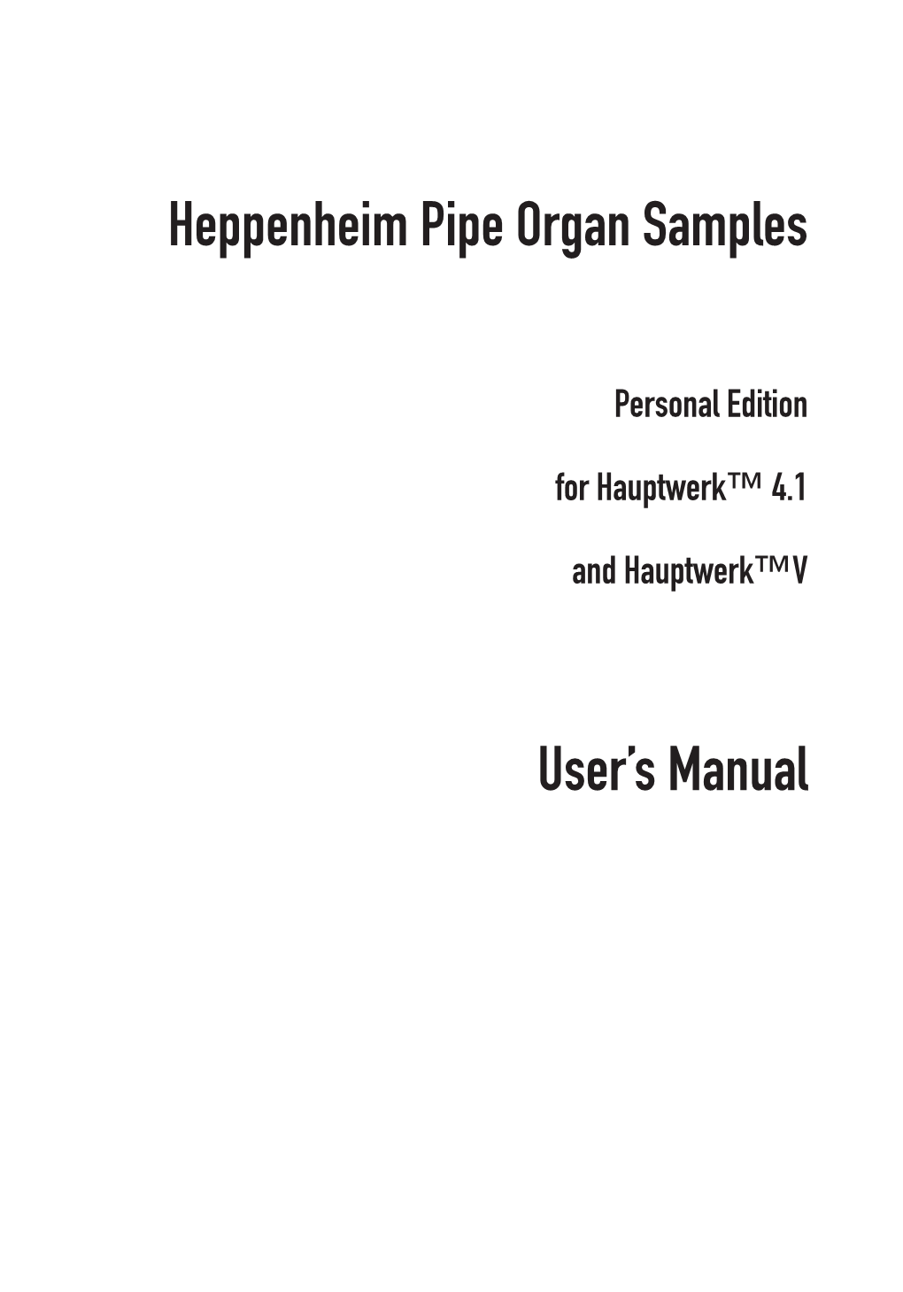 Heppenheim Pipe Organ Samples User's Manual