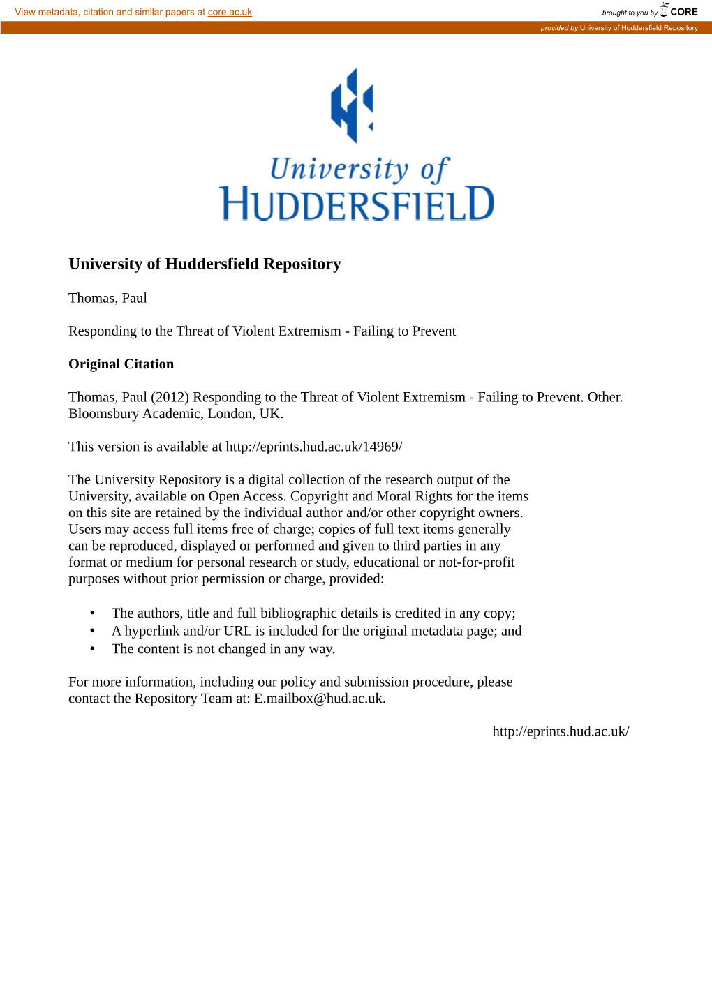 University of Huddersfield Repository