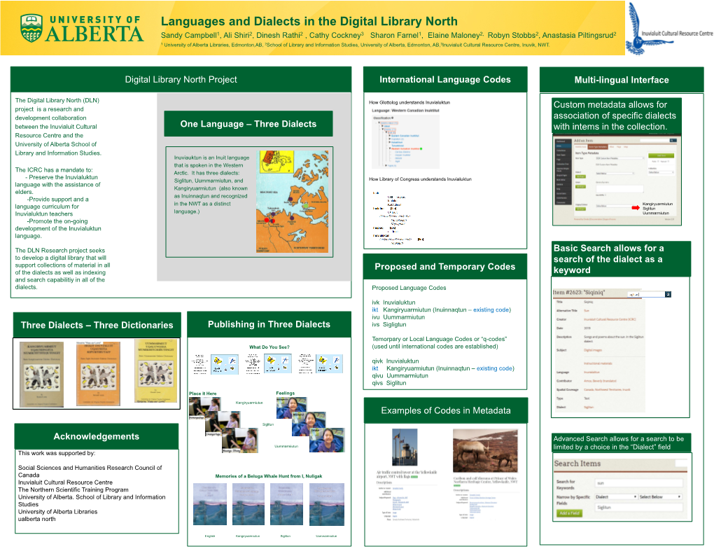 Languages and Dialects in the Digital Library North