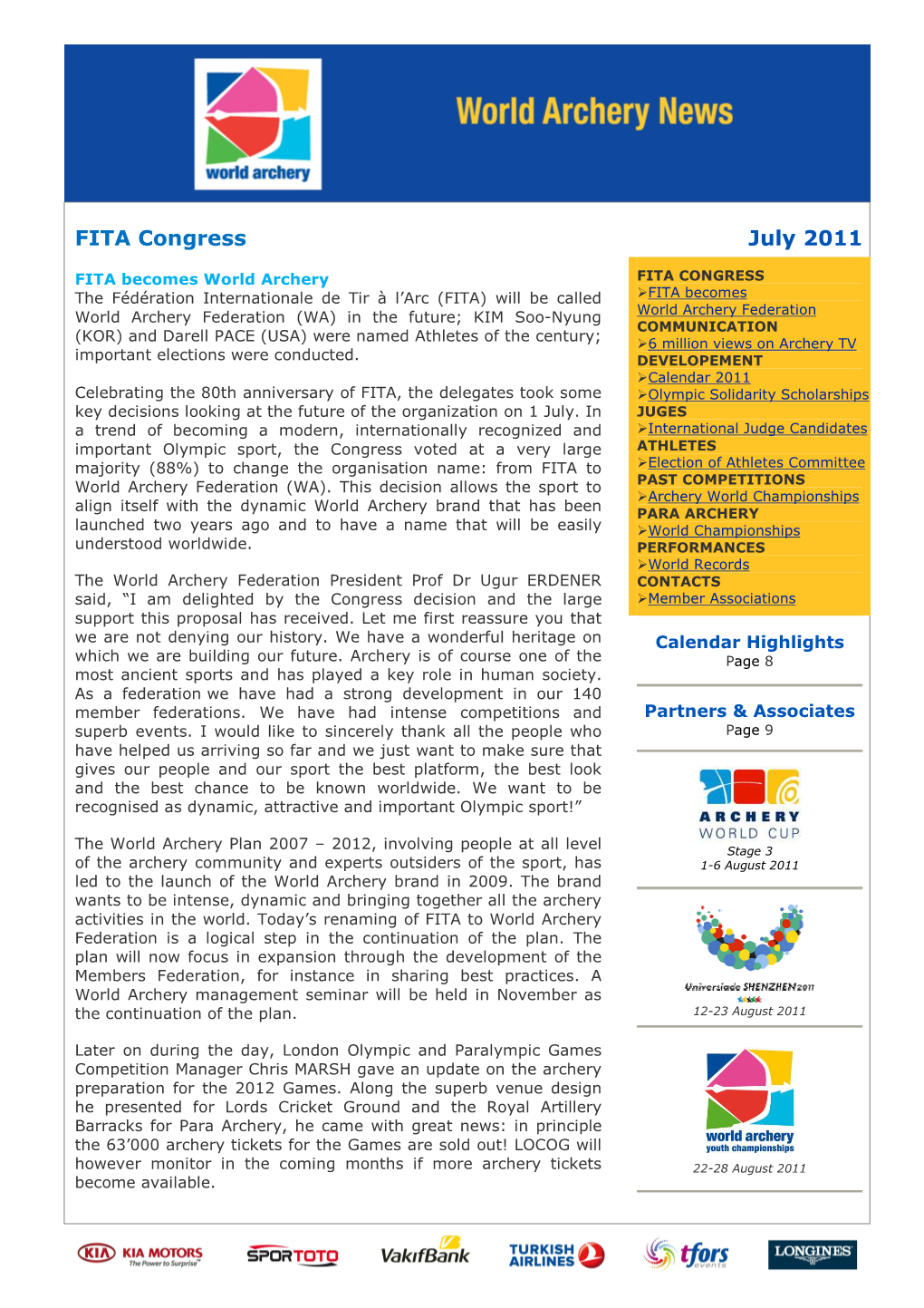 FITA Congress July 2011